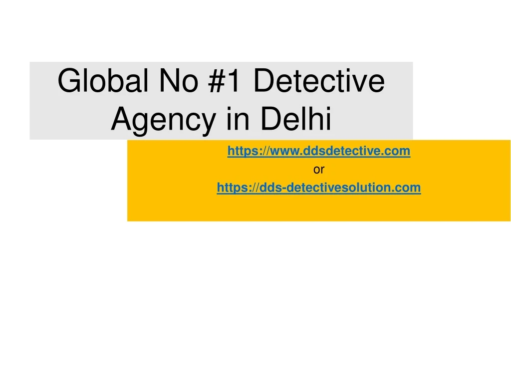 global no 1 detective agency in delhi