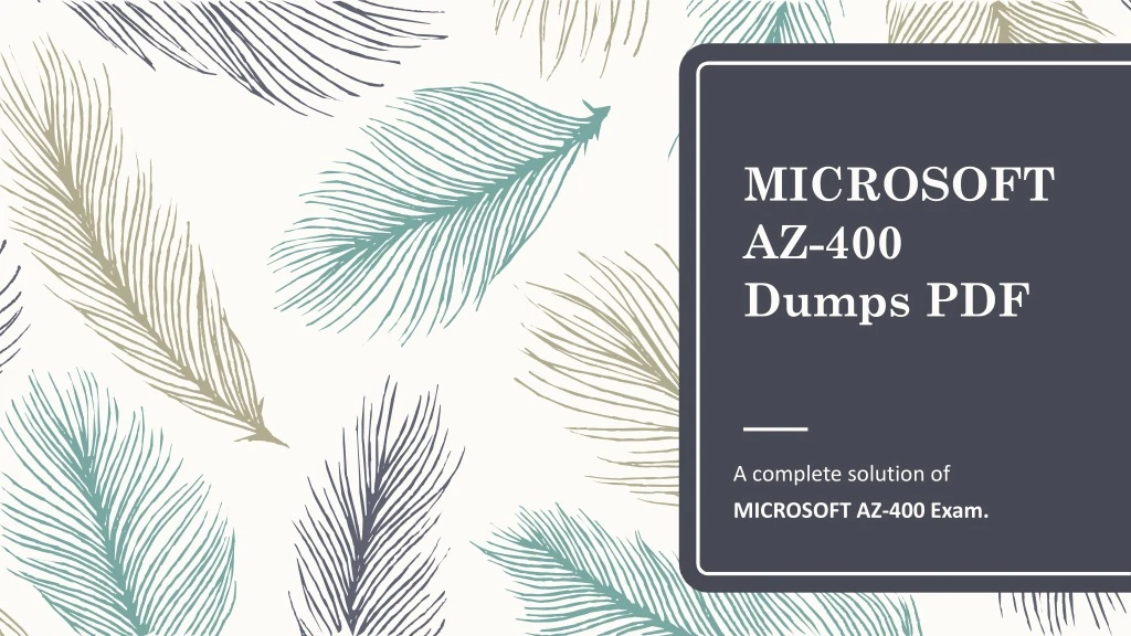 microsoft az 400 dumps pdf