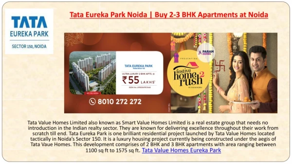 Tata Eureka Park Noida | Buy 2-3 BHK Apartments at Noida