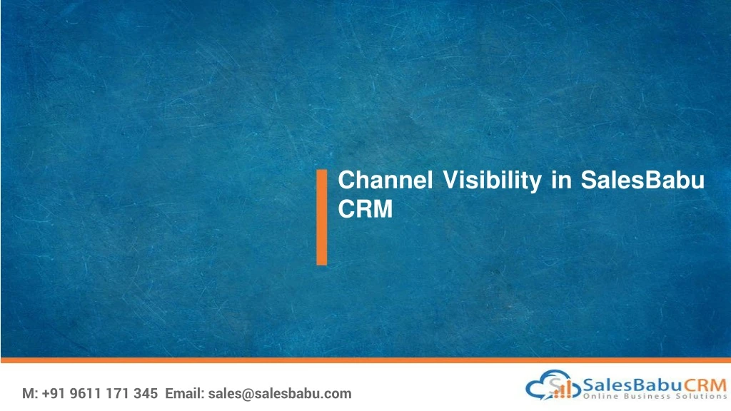 channel visibility in salesbabu crm