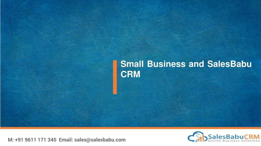 small business and salesbabu crm
