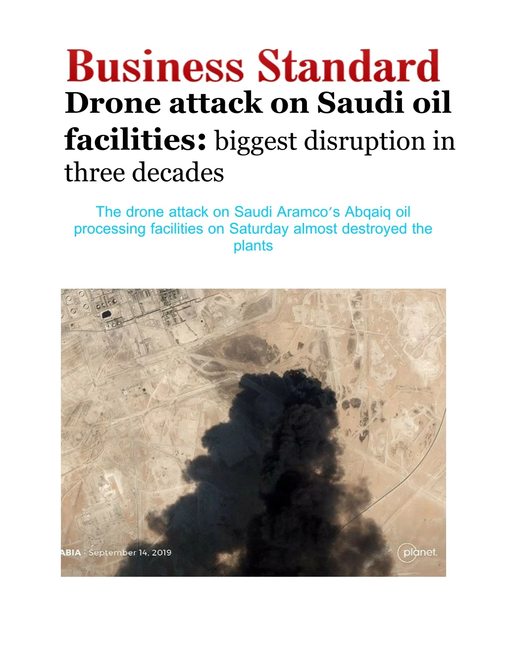 drone attack on saudi oil facilities biggest