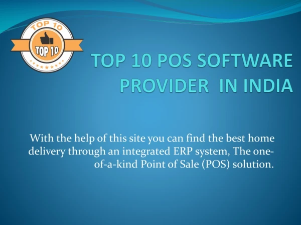 TOP 10 POS SOFTWARE PROVIDER IN INDIA