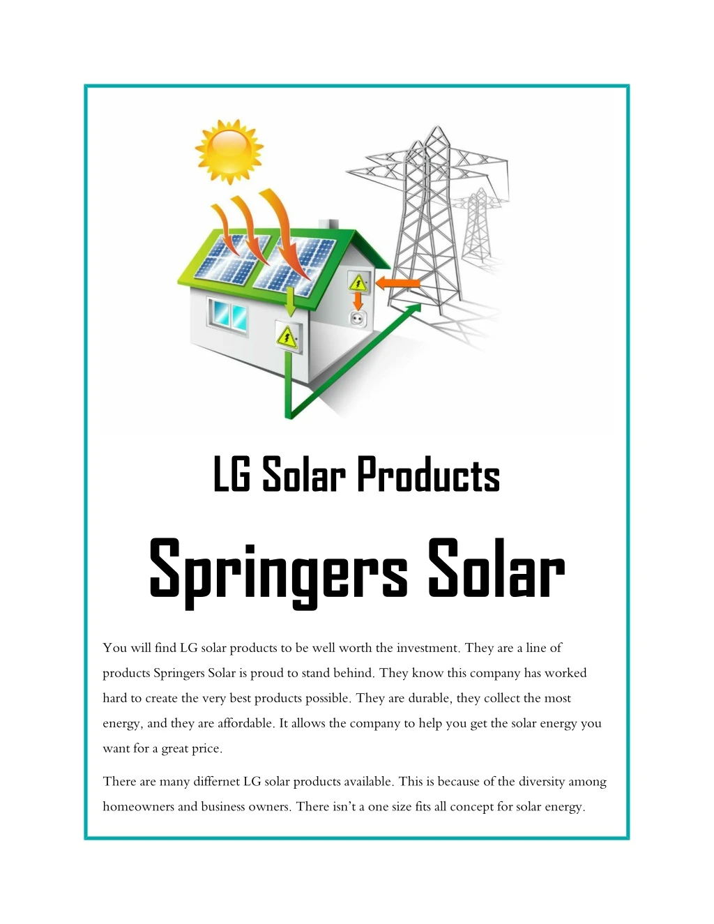 lg solar products springers solar