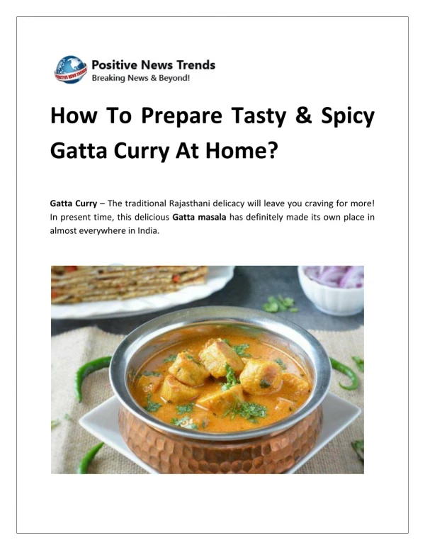 How To Prepare Tasty & Spicy Gatta Curry At Home?