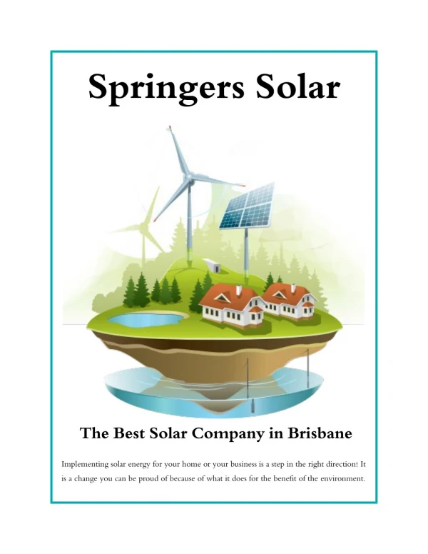 Springers Solar - The Best Solar Company in Brisbane