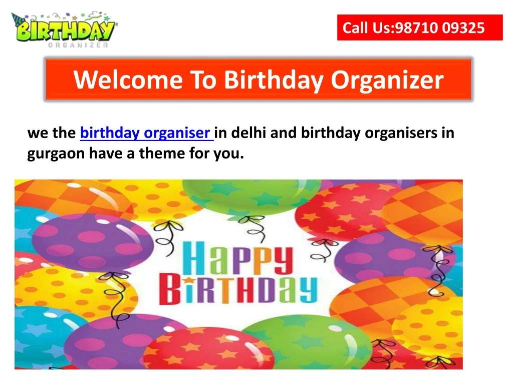 welcome to birthday organizer