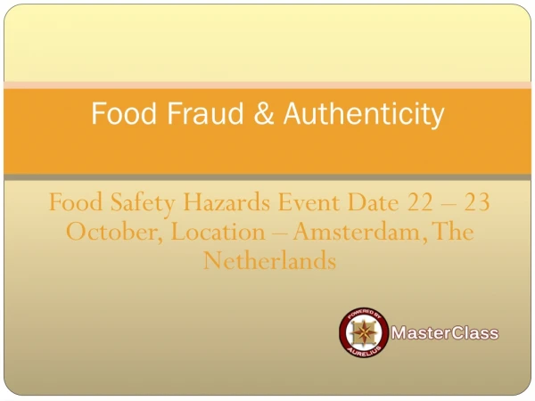 food fraud authenticity
