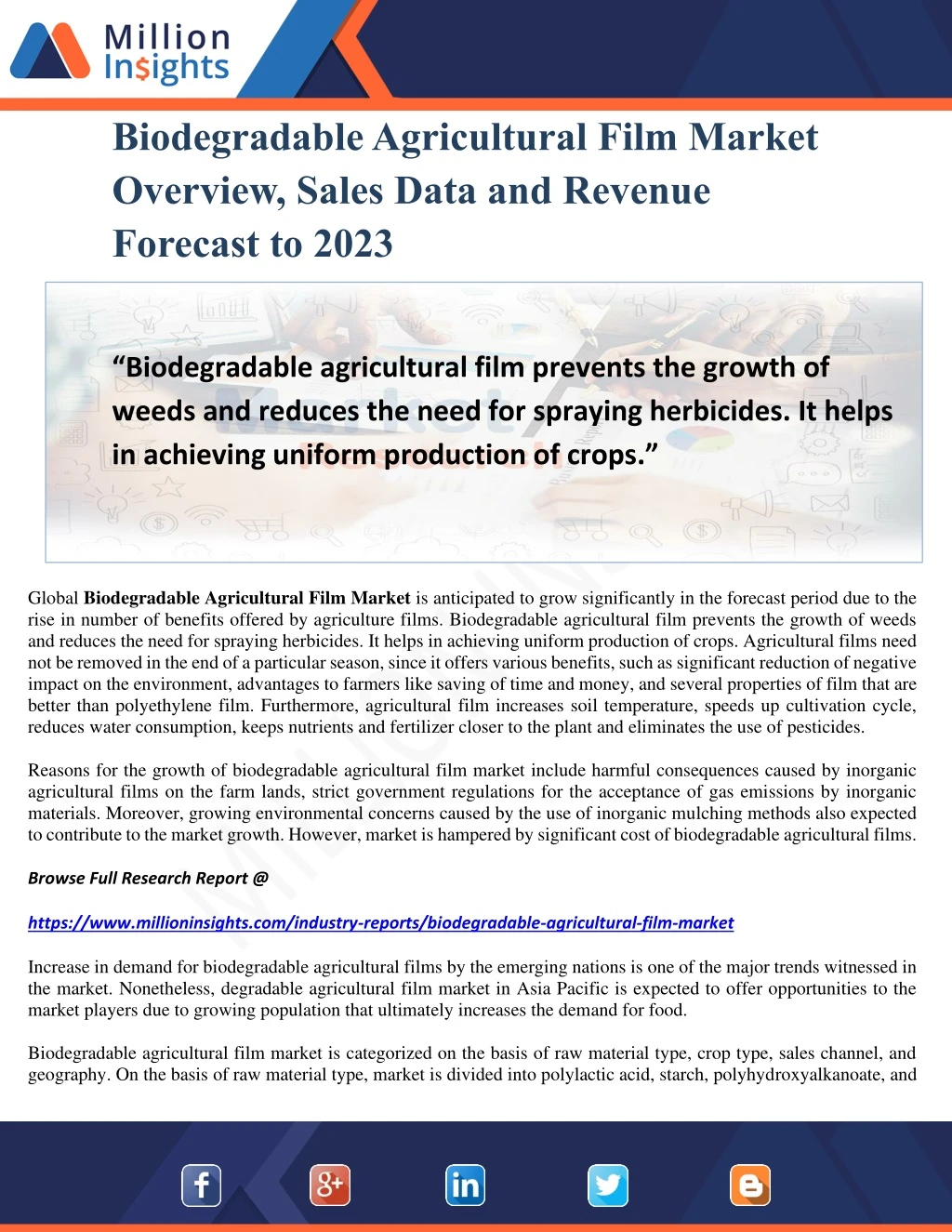 biodegradable agricultural film market overview
