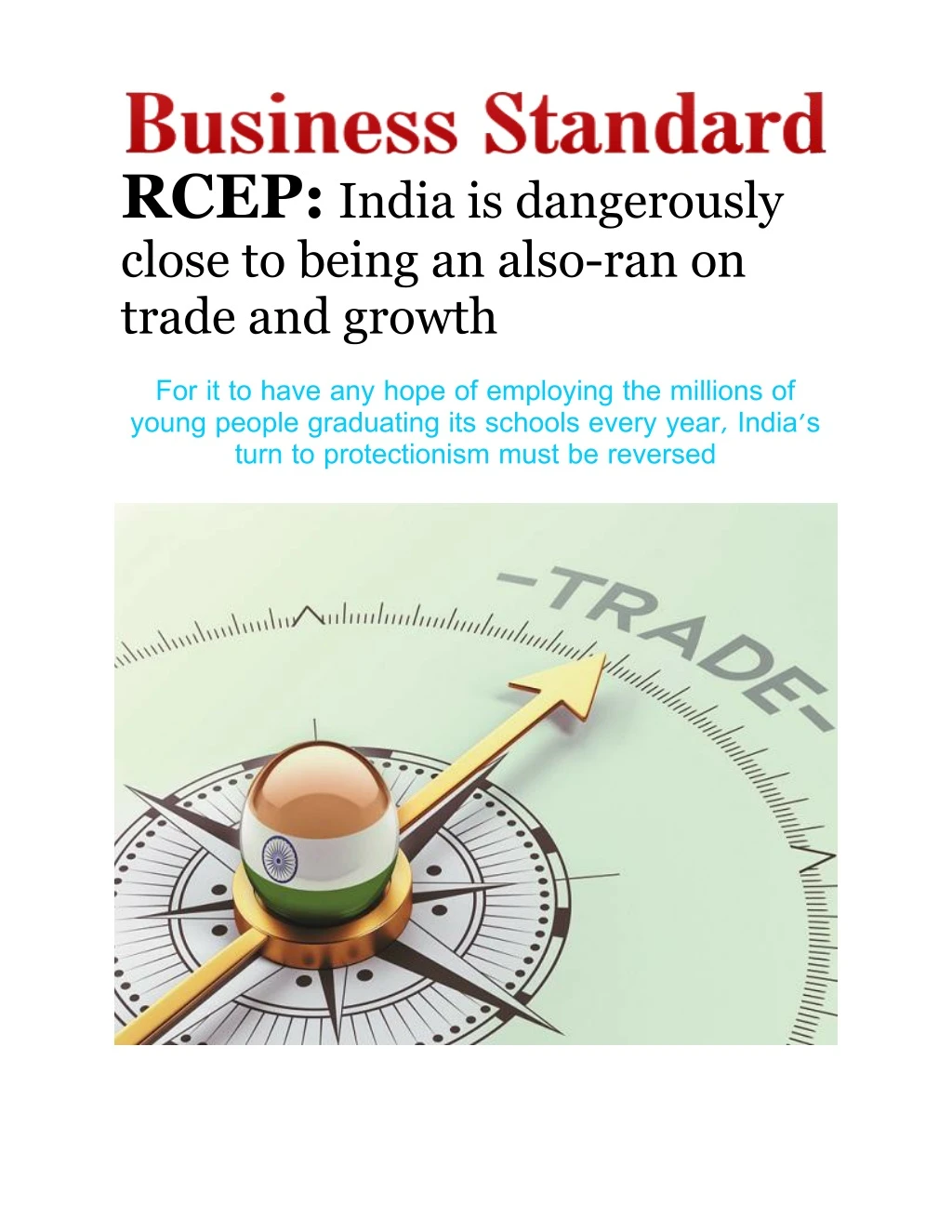rcep india is dangerously close to being an also