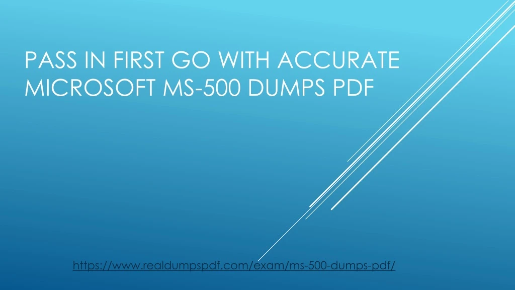 pass in first go with accurate microsoft ms 500 dumps pdf
