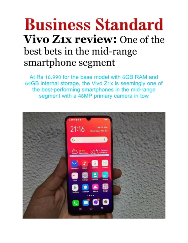 Vivo Z1x Review - One of the Best Bets in the Mid-range Smartphone Segment