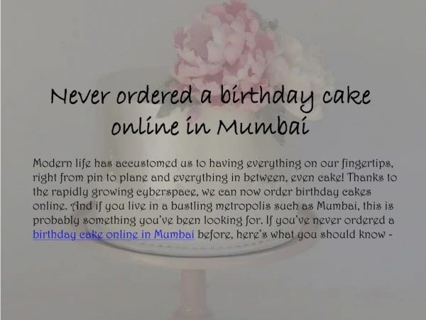 Never ordered a birthday cake online in Mumbai_