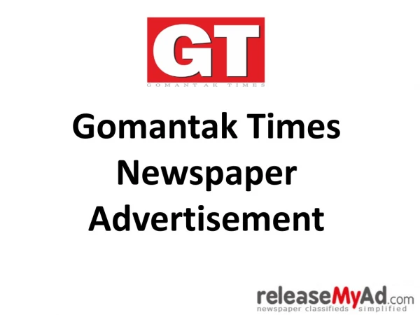 Book Online Newspaper Advertisement in Gomantak Times