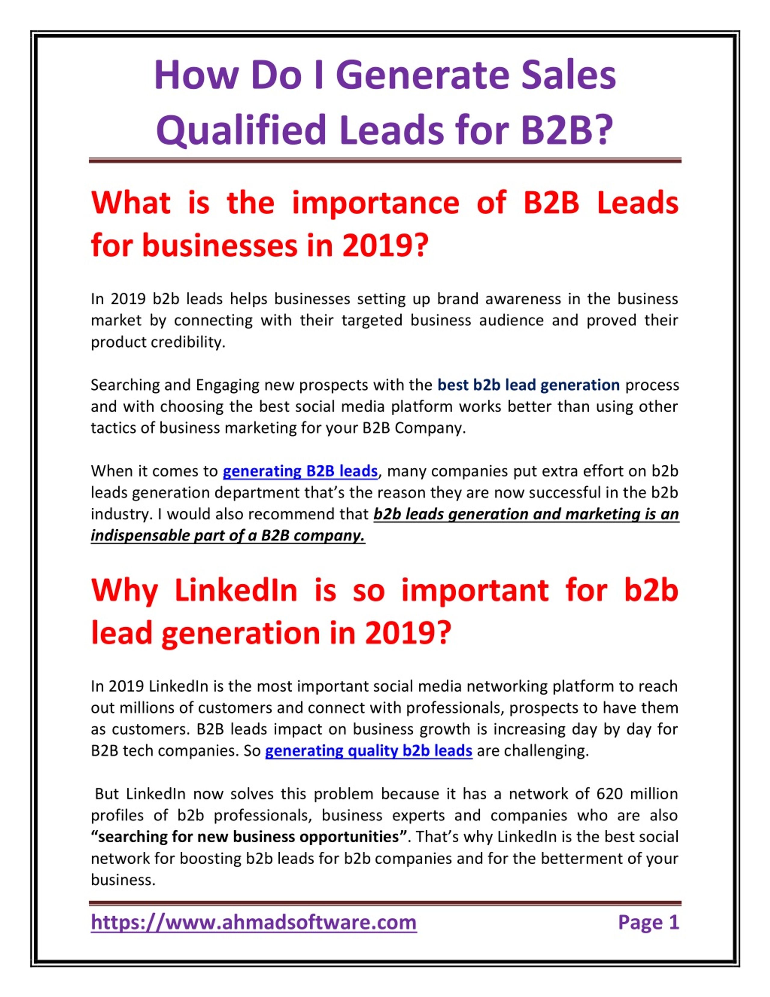 PPT - How Do I Generate Sales Qualified Leads for B2B PowerPoint ...
