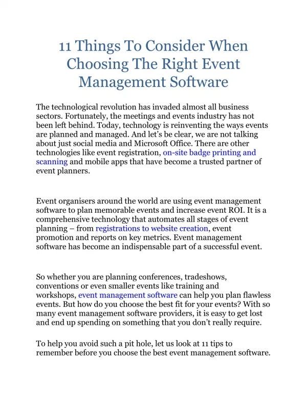 11 Things To Consider When Choosing The Right Event Management Software