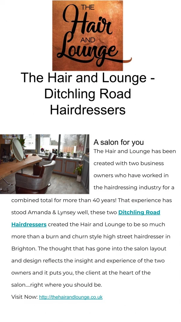 The Hair and Lounge - Ditchling Road Hairdressers