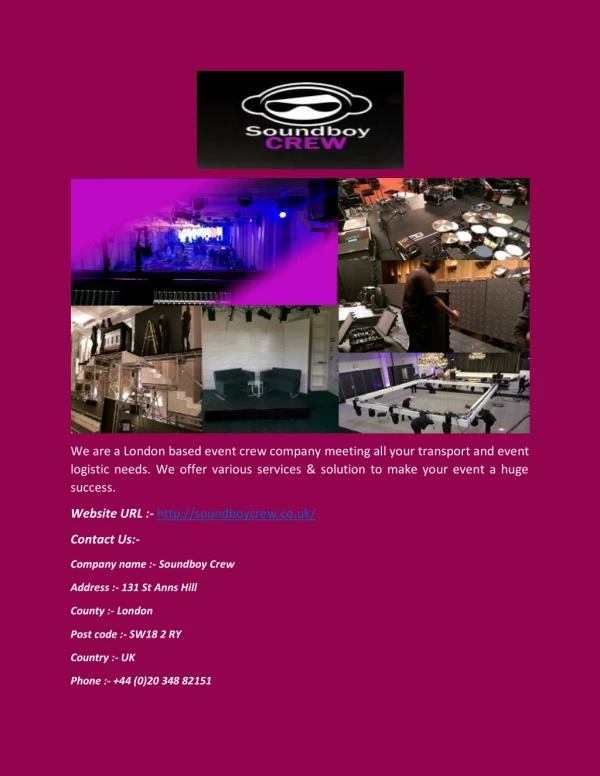 Event Crew Transport Services & Solutions in London