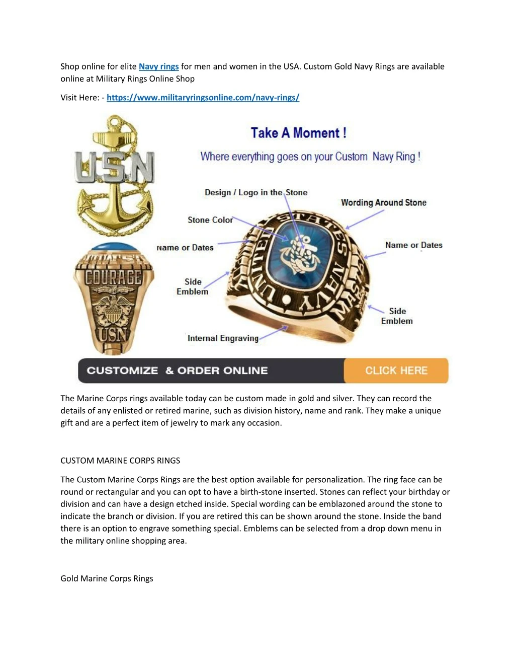 shop online for elite navy rings