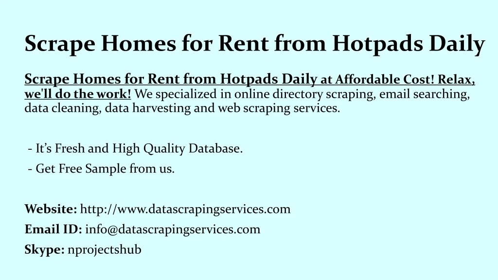 scrape homes for rent from hotpads daily