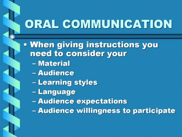 ORAL COMMUNICATION