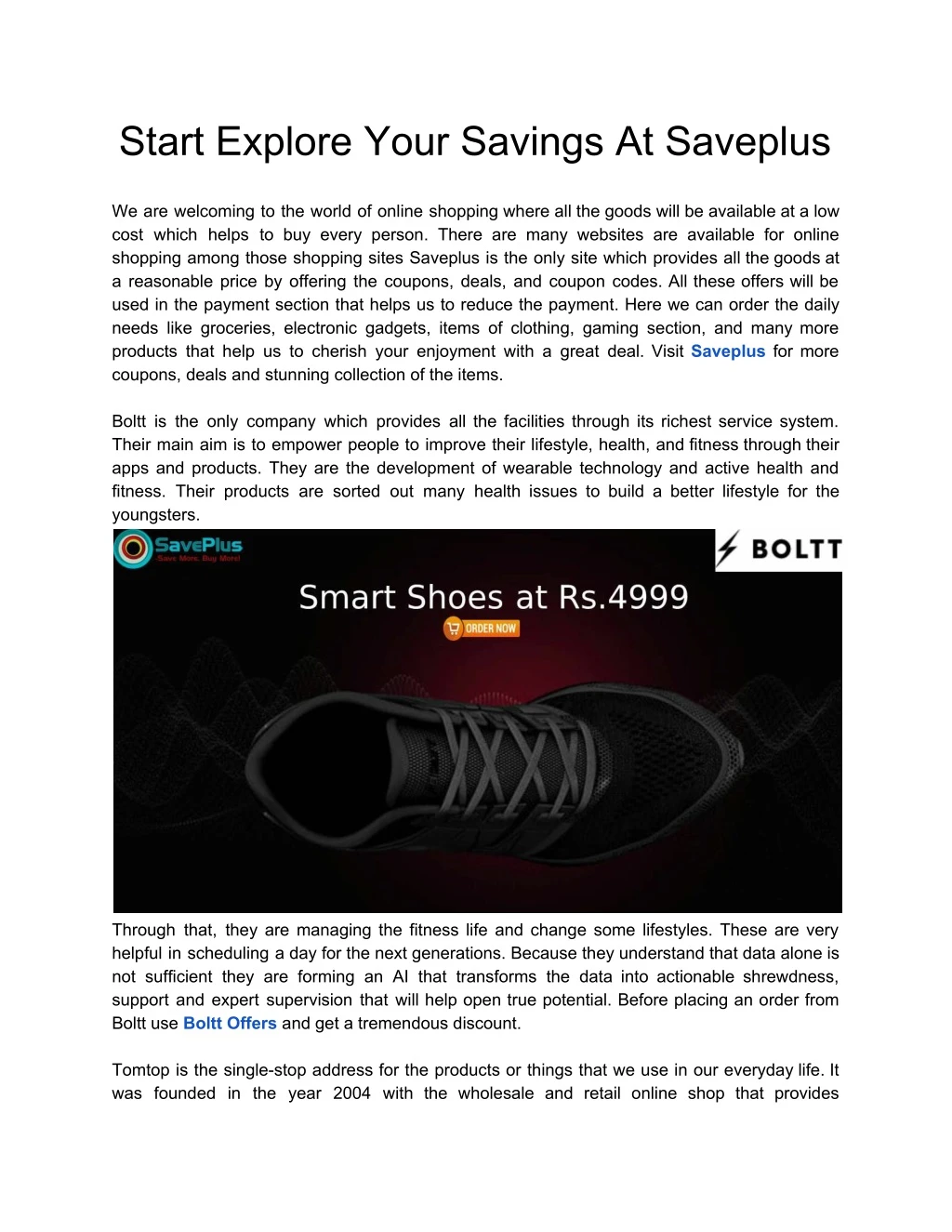 start explore your savings at saveplus