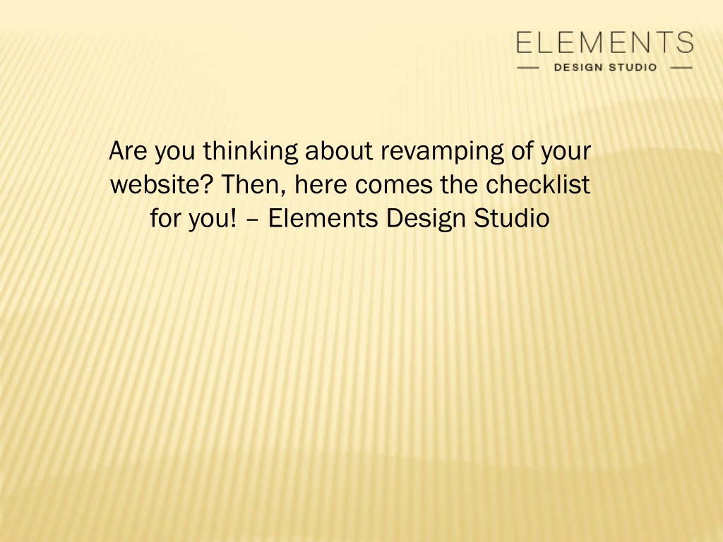 are you thinking about revamping of your website