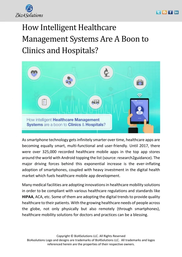 How intelligent Healthcare Management Systems are a boon to Hospitals?