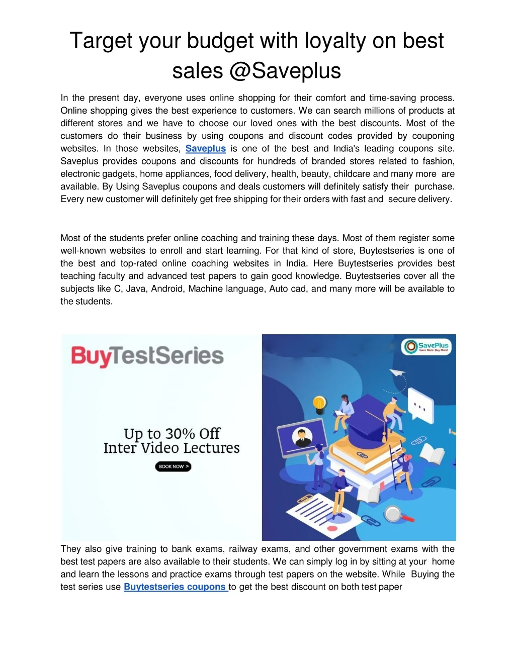 target your budget with loyalty on best sales @saveplus