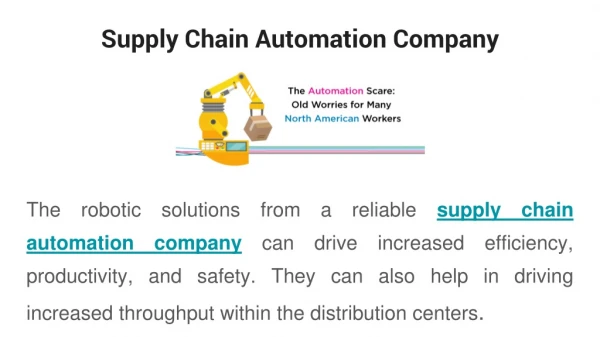 Supply Chain Automation Company Offering Reliable Robotic Solutions