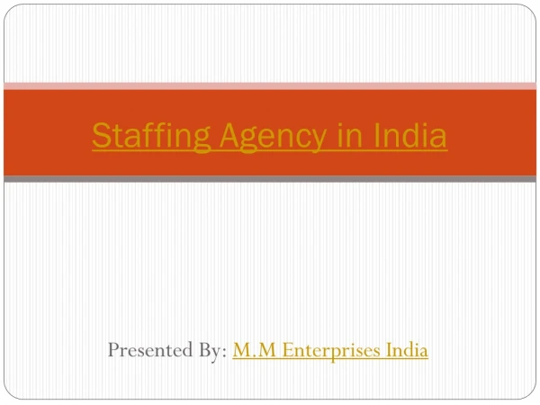 Staffing Companies in India - MM Enterprises