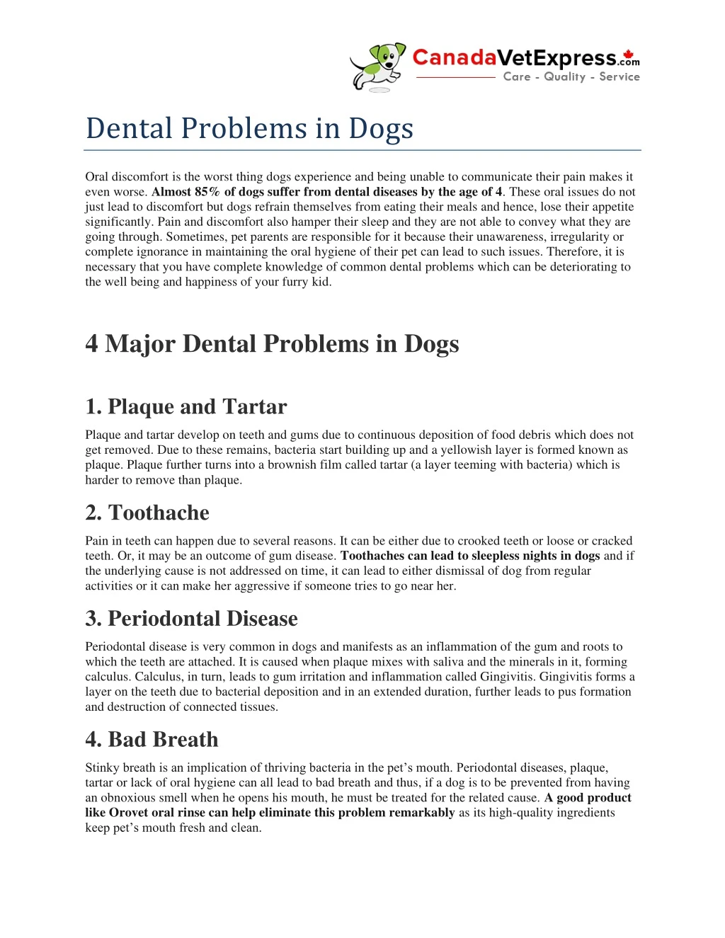 dental problems in dogs