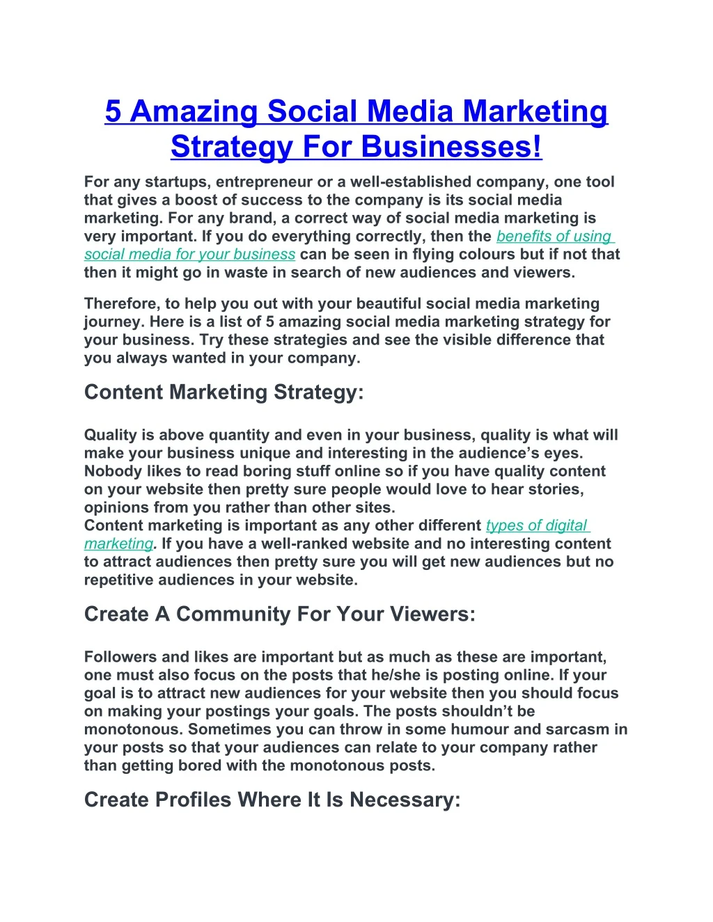 5 amazing social media marketing strategy