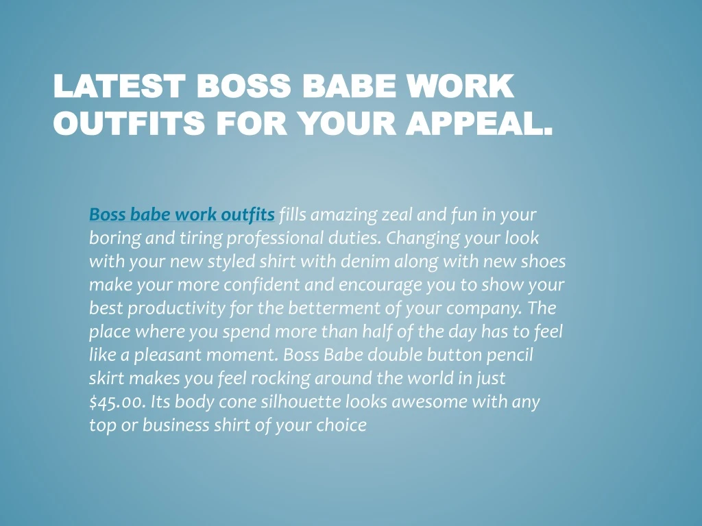 latest boss babe work outfits for your appeal