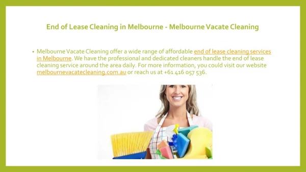 End of Lease Cleaning in Melbourne - Melbourne Vacate Cleaning