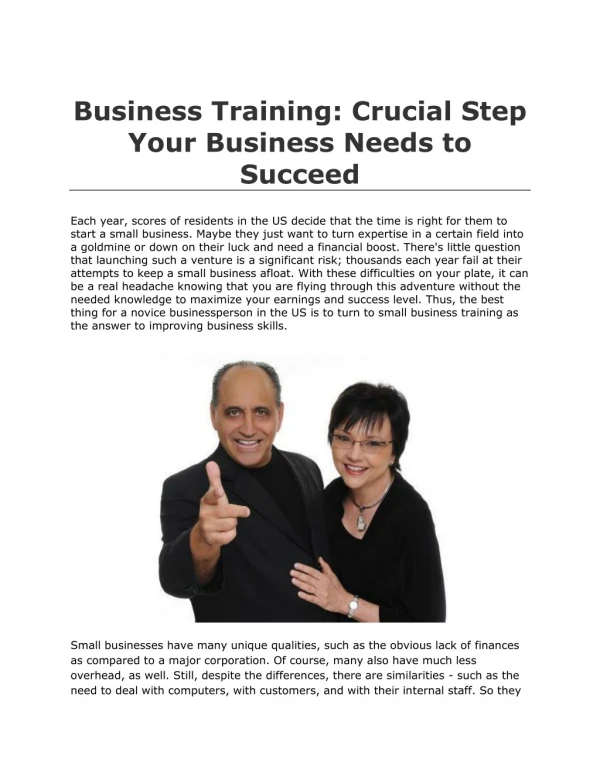 Business Training: Crucial Step Your Business Needs to Succeed