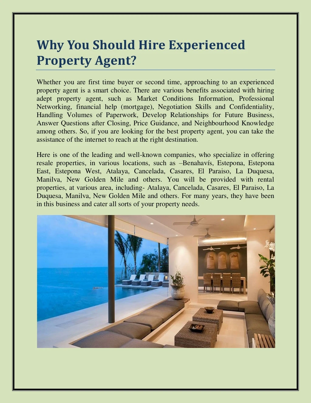 why you should hire experienced property agent