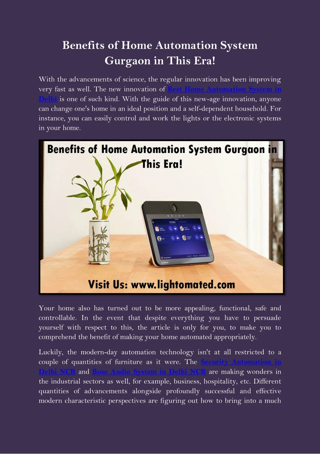 benefits of home automation system gurgaon