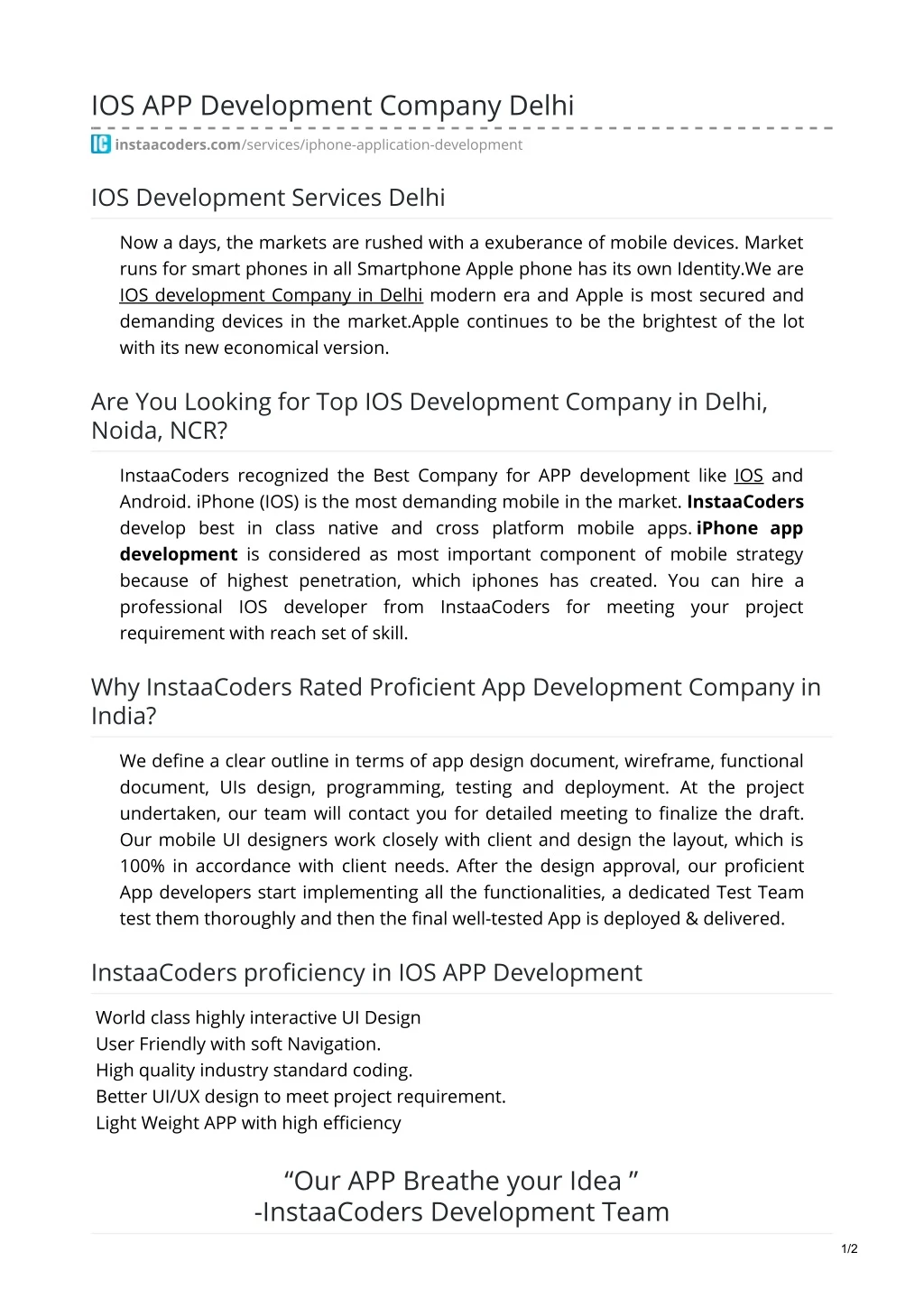 ios app development company delhi