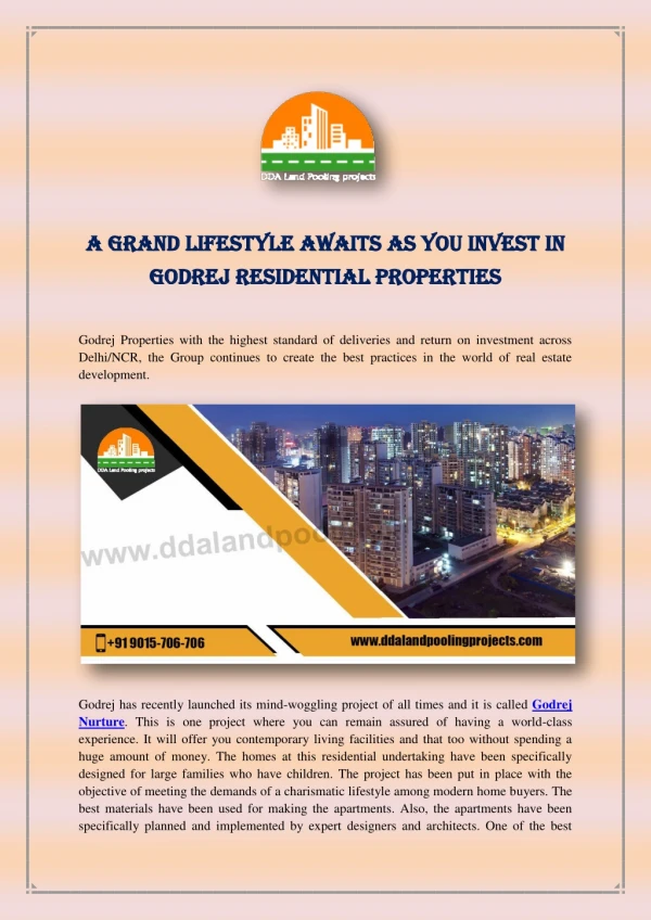 A Grand Lifestyle Awaits As You Invest in Godrej Residential Properties