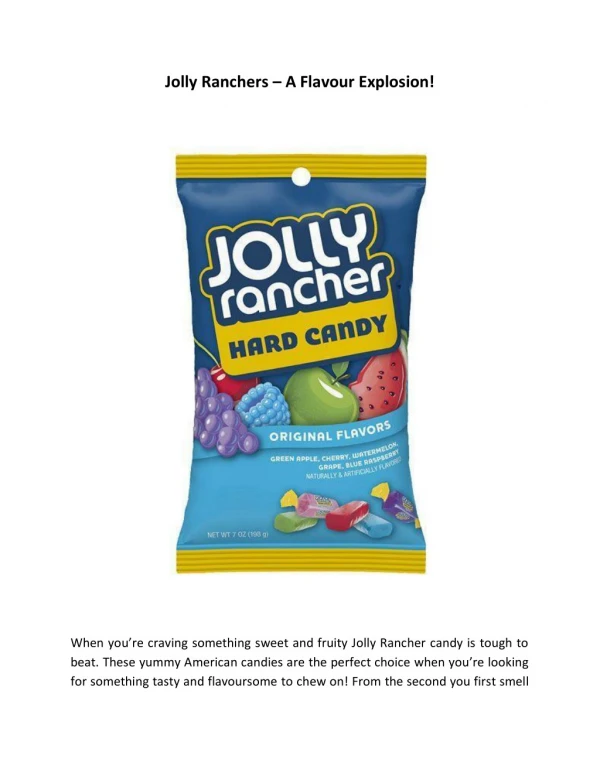 Jolly Ranchers – A Flavour Explosion!
