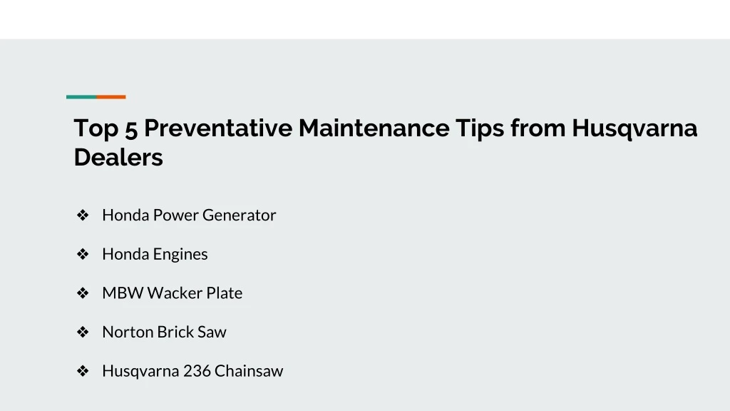 top 5 preventative maintenance tips from husqvarna dealers