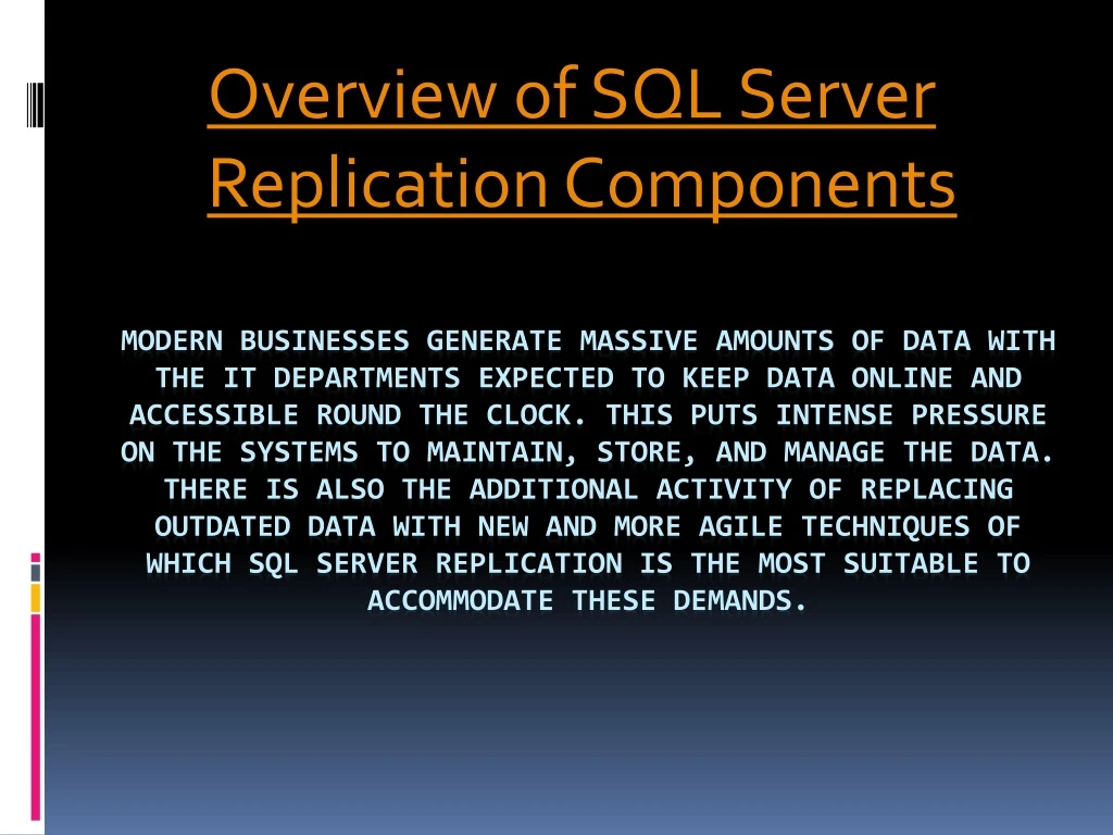 overview of sql server replication components