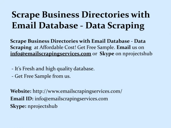 scrape business directories with email database data scraping