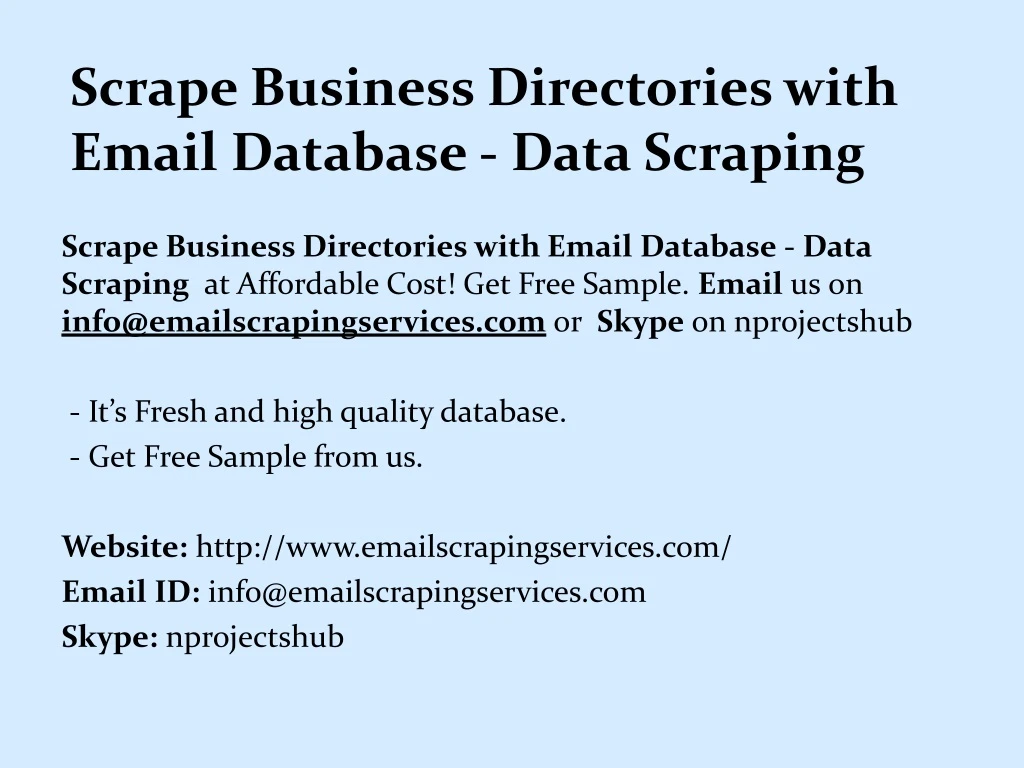 scrape business directories with email database data scraping