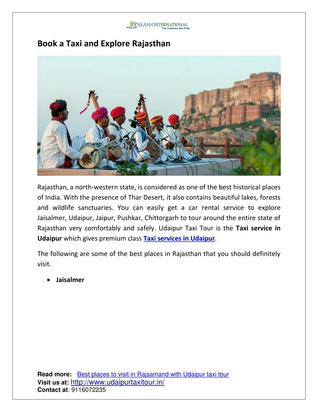 book a taxi and explore rajasthan