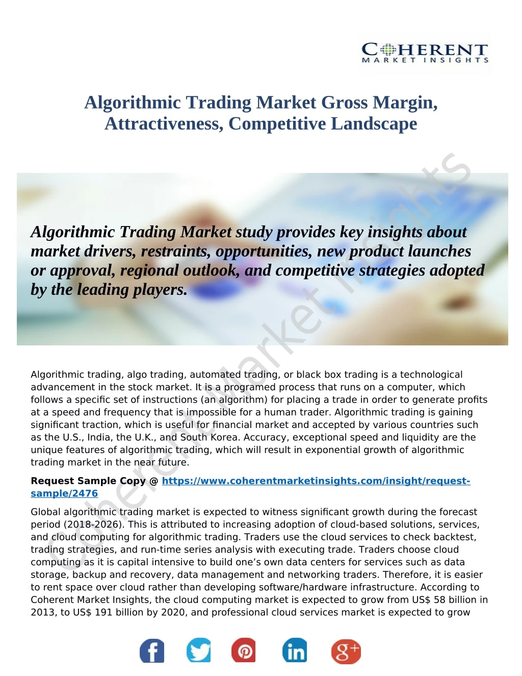 algorithmic trading market gross margin