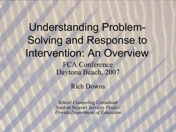 Understanding Problem-Solving and Response to Intervention: An Overview