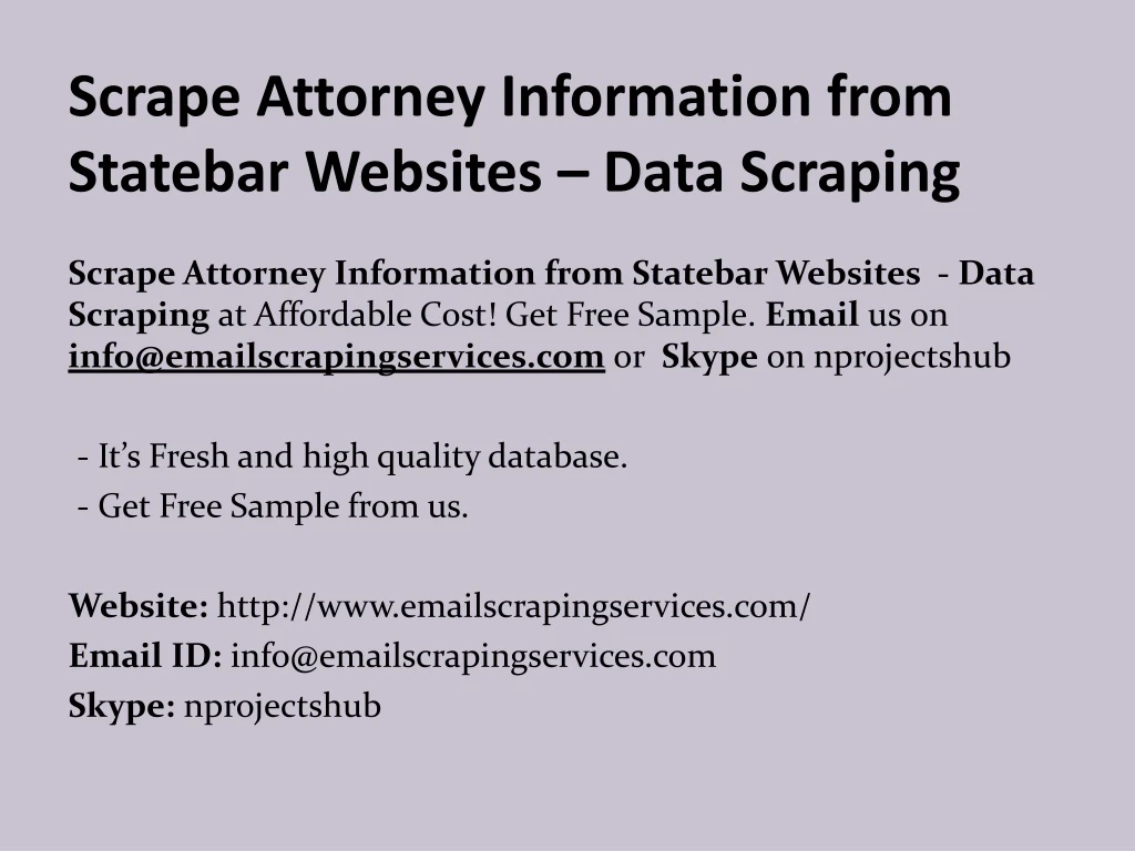 scrape attorney information from statebar websites data scraping