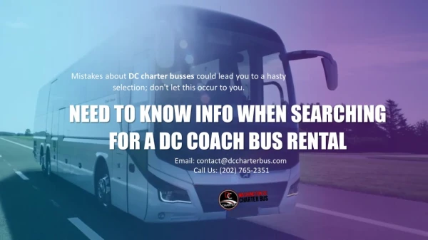 Need to Know Info When Searching for a DC Coach Bus